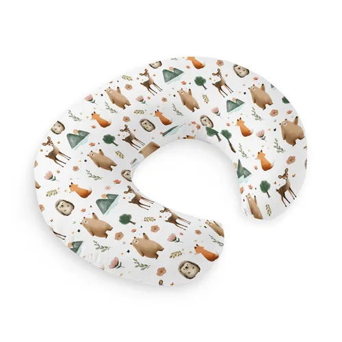 HawSkgFub Funda de almohada de lactancia de animales de bosque bohemio para bebés niños y niñas, funda de almohada de lactancia materna con oso de