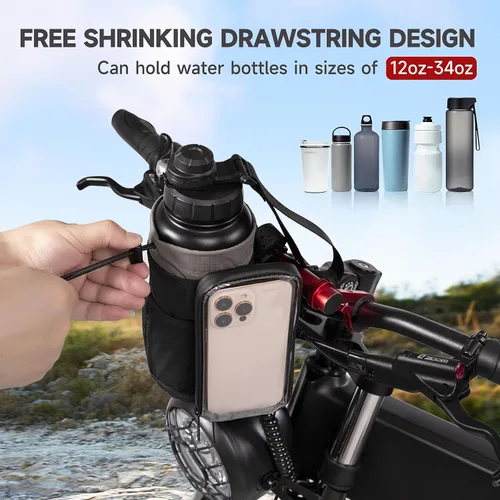 Miniatura 8 de Soporte para Botella de Agua de Bicicleta con Montura Se Ajusta a Motocicletas, Carrito de Bebé, Patinetas, Sillas de Ruedas Bolsa de Teléfono