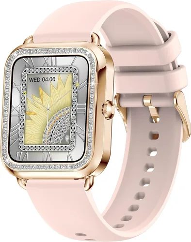 Miniatura 11 de Yihou Relojes inteligentes para mujer para Android iOS (hacer llamadas), monitor de actividad física con monitor de presión arterial de frecuencia