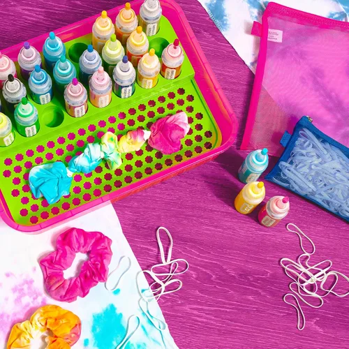 Miniatura 2 de Fashion Angels Kit de teñido anudado y estación de trabajo, artes y manualidades para grupos, incluye botellas prellenadas y tinte, guantes y más