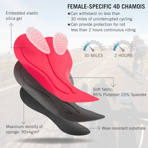 Miniatura 5 de BALEAF Pantalones cortos de ciclismo acolchados 4D para mujer, ropa interior de ciclismo con bolsillos acolchados, pantalones de bicicleta, mallas