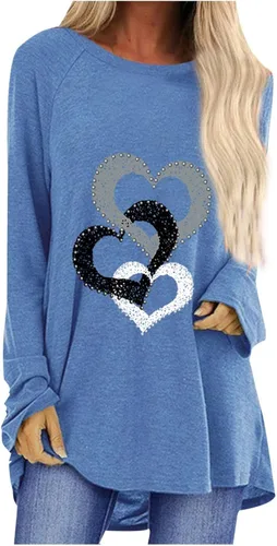 Miniatura 6 de Túnicas o tops para mujer para llevar con leggings, manga larga, ajuste holgado, ropa de otoño, cuello redondo, degradado, cómodas, blusas 02 Verde