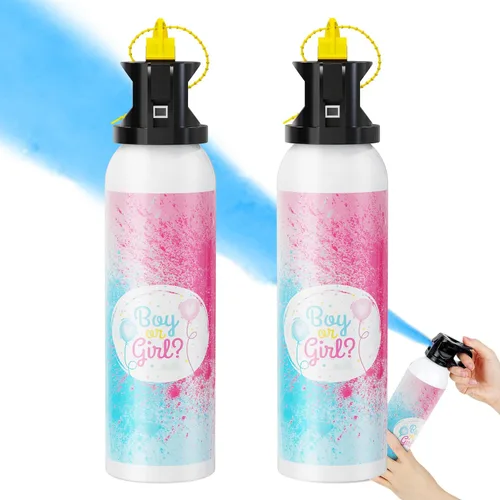 Extintor de incendios de color para revelación de género, 2 unidades de color azul para bebé niño con humo azul, adecuado para decoraciones de Niño