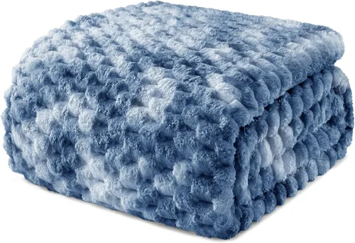 Miniatura 12 de Exclusivo Mezcla - Manta de vellón extragrande, 50 x 70 pulgadas, elegante, tela jacquard suave, mullida, acogedora y ligera, para invierno