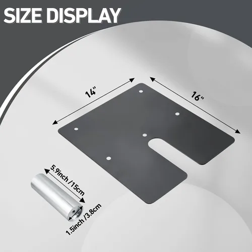 Miniatura 2 de Zonon Placa Base de Tubo y Cortina de 14 x 16 Pulgadas Soporte de Fondo Abrazadera Plana con Pasador de Fijación para Fondos Ferias Comerciales