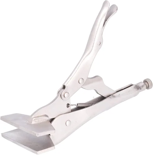 Miniatura 8 de Alicates de bloqueo con boca plana, alicates de hoja ajustables para doblado de metal, rotura y engaste de metal, acero 55# (8 pulgadas)