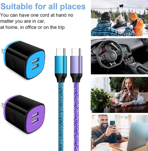 Miniatura 6 de Cargador tipo C Cargador rápido Bloque de pared Enchufe Android USB C Cable de carga rápida para Samsung Galaxy S23 S22 S21 Ultra/S21