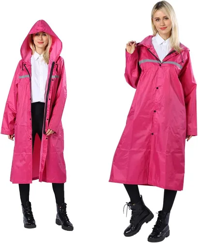 Miniatura 10 de Impermeable para Adultos, Ponchos de Lluvia con Capucha para Hombre, Chaqueta ligera, Impermeable, Larga, Cortavientos para Hombres Mujeres