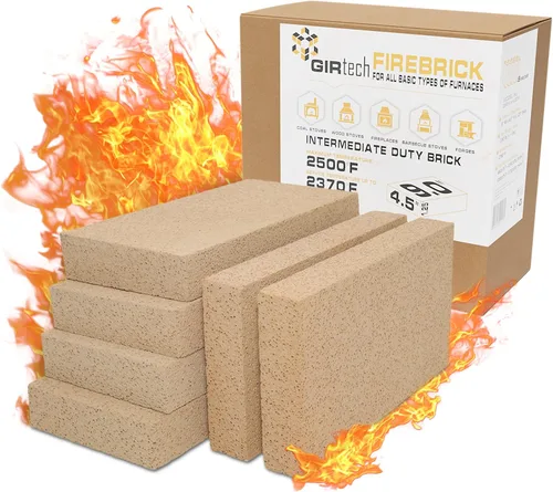 USL - Ladrillos de fuego aislantes 2500F, paquete de 6 ladrillos refractarios para revestimiento interno, unidades de calefacción aislantes para