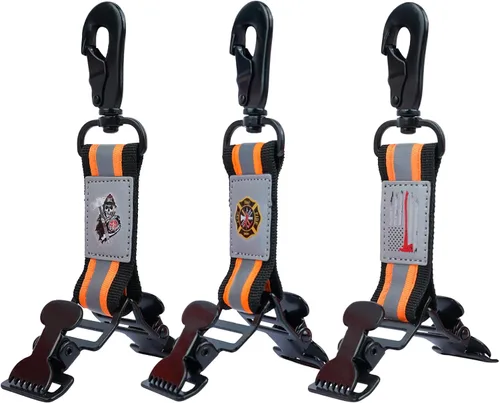 Miniatura 8 de KUNN Clips para Guantes de Bombero de Doble Extremo con Patrón Creativo, Soportes para Guantes de Trabajo de Alta Resistencia, Regalo para Bomberos