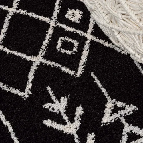 Miniatura 6 de JONATHAN Y Ziri Alfombra Corredor Geométrica Marroquí Negro/Crema, 2x8 pies, Bohemia, Escandinava, Fácil Limpieza para Sala de Estar, Dormitorio