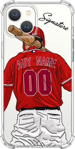Miniatura 13 de Funda de béisbol transparente con nombre y número personalizados para iPhone 17 Air 16 15 Pro Max 14 13 Mini 12 11 Xs Xr SE3 8 7 6 Plus, con 4