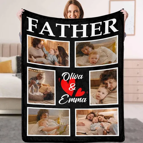 Miniatura 12 de Manta personalizada para padre con foto, regalos personalizados para papá, papá, abuelo, papá, cumpleaños, Navidad Papá Estilo 7