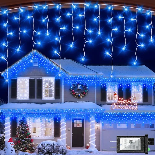 Miniatura 8 de 612 luces LED de Navidad de 60 pies con 136 caídas, 12 modos de iluminación, decoración navideña multicolor, luces centelleantes regulables