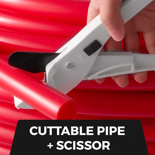 Miniatura 5 de Happybuy Tubo PEX 1 pulgada, 91 metros Tubo PEX para plomería de agua radiante sin barrera Pex-B?1" Sin barrera/91M/Rojo?