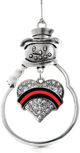 Miniatura 64 de Colgante de plata con diseño de Detroit con forma de corazón y muñeco de nieve con circonitas cúbicas