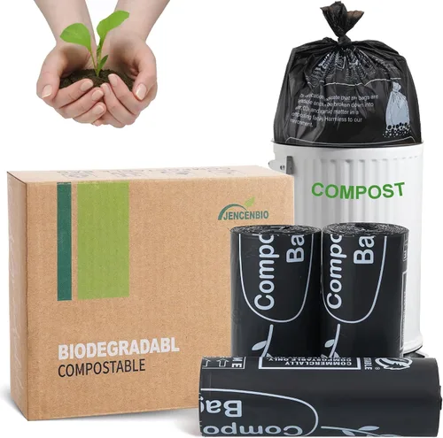 Miniatura 8 de Bolsas de basura compostables con asa compostable de 4 galones con cordón extra grueso de 0.78 mils, bolsas de desechos de compost de comida con US