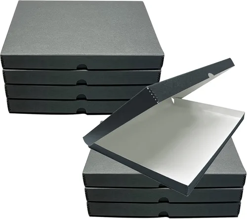 Miniatura 39 de Lineco Caja de almacenamiento de folio de archivo. Caja de almacenamiento con borde de metal, tapa de concha. 9.5 x 12.5 x 1.75 pulgadas.