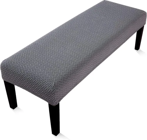 Miniatura 21 de Fuloon - Funda elástica de jacquard para banco de comedor, antipolvo, desmontable, funda para banco lavable, protector de cojín de asiento para Beige