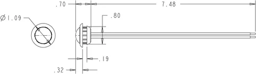 Miniatura 4 de Buyers Products 5623444 - Luz de separación de marcador redondo, 1 LED ámbar con lente transparente y cables pelados, 12 V CC, 0.25 W, iluminación