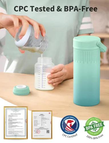 Miniatura 7 de Xaproo 22oz Stainless Steel Breast Milk Cooler Bottle, Large Capacity Portable Breastmilk Chiller with 2pcs Storage Bottle, 24 Hours Cooling Baby