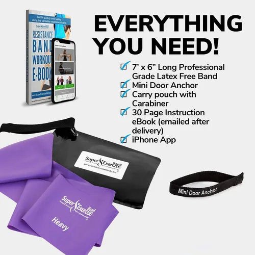 Miniatura 2 de Resistance Bands for Working Out 7Ft Long Resistance Bands Super Exercise Bands with Carry Pouch and Door Anchor I Latex Free Workout Bands