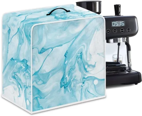 Miniatura 46 de Funda para cafetera, poliéster, azul, se adapta a la mayoría de máquinas de café estándar, protector resistente al polvo, huellas dactilares