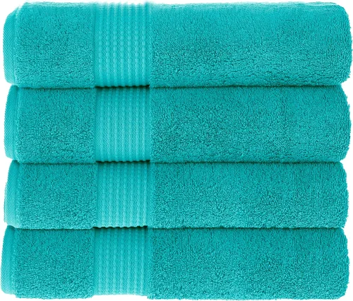 Miniatura 66 de MAURA Basics - Toallas de baño de 100 % algodón turco con bucles de gancho. Juego de toallas de felpa absorbentes de lujo extra grandes para baño