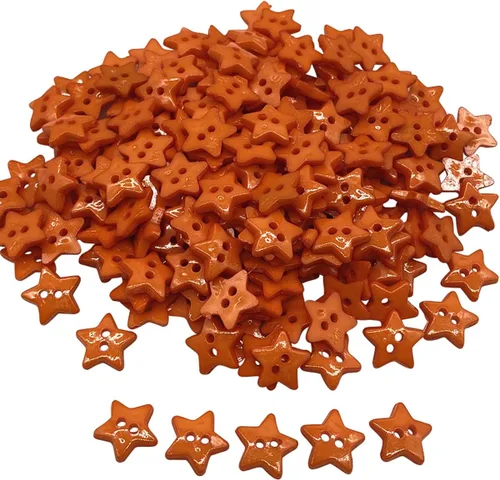 Miniatura 16 de Queenbox 30 botones de estrella de cinco puntas de 0.59 pulgadas con 2 agujeros, botones de costura de resina para tejer, manualidades, costura