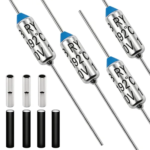Miniatura 5 de Tnisesm Fusible térmico de metal de 73 grados, 10 unidades, 10 A, 250 V, con conectores a tope no aislados (22-18 AWG) para transformador de motor