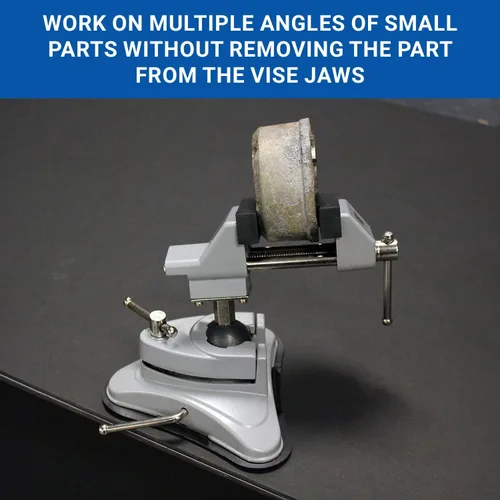 Miniatura 6 de Yost Tools Yost V-275 Tornillo de Banco Portátil con Base de Vacío, Pivotes Multiángulo, Ancho de Mandíbula de 2.75", (1 Paquete), Plateado
