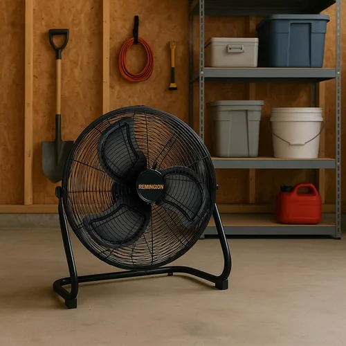 Miniatura 6 de Remington Ventilador de piso de alta velocidad, unidad de refrigeración portátil de 3 velocidades, flujo de aire de metal resistente para grandes
