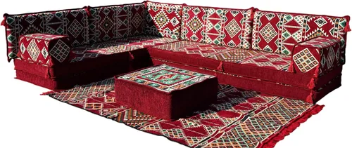Miniatura 17 de arabicsofa Juego de sofás árabes tradicionales en forma de L - Sofás seccionales marroquíes - Asientos Majlis orientales para sala de estar