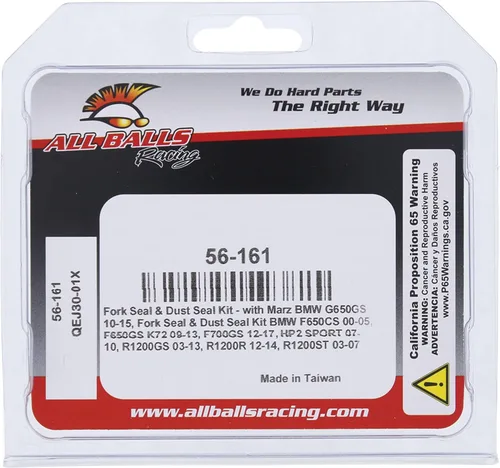 Miniatura 4 de All Balls Kit de retenes y polvo de horquilla Racing compatible con/reemplazo para Bmw F650Cs 00-05, F650Gs K72 09-13, 56-161