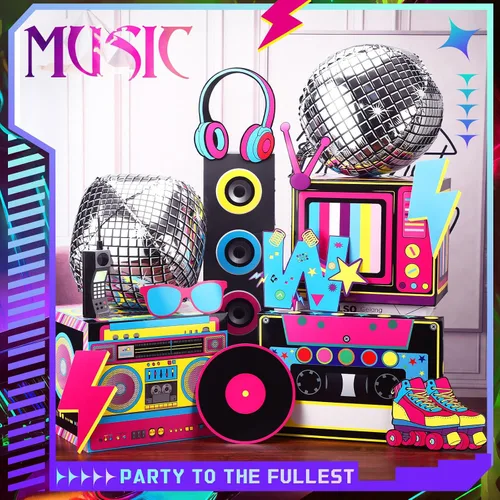 Miniatura 4 de 14 Piezas Decoraciones de Fiesta de los 80s 90s Conjunto de Favores Hip Hop Cajas de Papel Grandes Boombox Cajas de Dulces Novedosas Boom Cassette