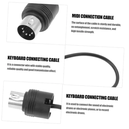 Miniatura 5 de Toyvian Sound Card Midi Cable Adapter 5 Pin, Instrument Midi Cables with USB Audio Cable and Microphone Cable Extension