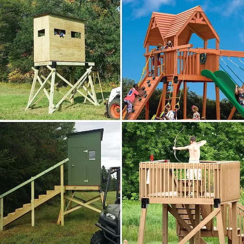 Miniatura 6 de Mofeez Soportes de Ángulo Compuesto para Exteriores 4x4 para Puestos de Caza de Venados, Casetas de Caza, Refugio de Tiro (Juego de 8)