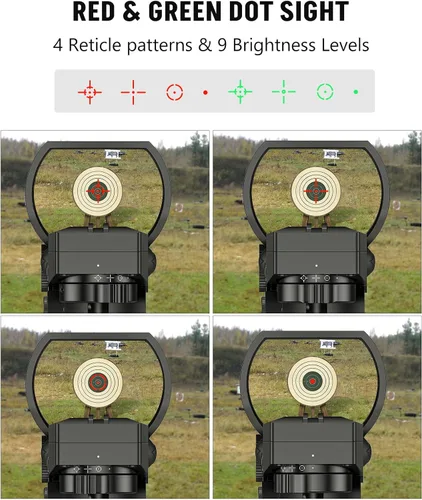 Miniatura 6 de MidTen Combo de alcance de rifle AO de 6-24x50, óptica de alcance doble iluminado con vista holográfica de punto rojo y verde, mira láser IIIA/2MW