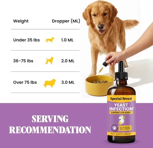 Miniatura 6 de Alivio natural de la infección por levaduras para perros – Tratamiento de picazón en la piel y los oídos, apoya la alergia y la salud inmunológica