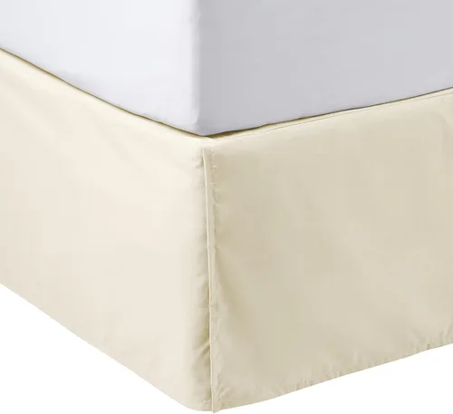 Miniatura 24 de Amazon Basics Falda de cama ligera plisada suave, lavable a máquina, tamaño King, color blanco hueso, sólido Blanco roto