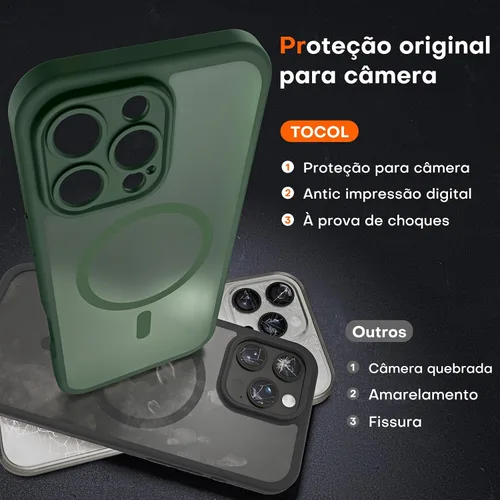 Miniatura 728 de TOCOL Funda para iPhone 11, compatible con Magsafe, protección completa de cámara, imanes integrados, protección contra caídas, funda translúcida