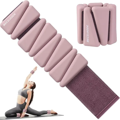 Miniatura 30 de BECOJADDE Juego de pesas de tobillo de 2 (1 libra/2 libras/3 libras cada una) Pesas ajustables de muñeca para mujeres y hombres, pesas portátiles