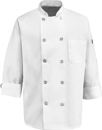 Miniatura 2 de Chef Designs Abrigo de chef con botón de diez perlas