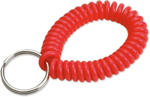 Miniatura 44 de Lucky Line - Resorte de muñeca en espiral de 2 pulgadas de diámetro con llavero de acero, multicolor, pulsera flexible para muñeca, se estira hasta