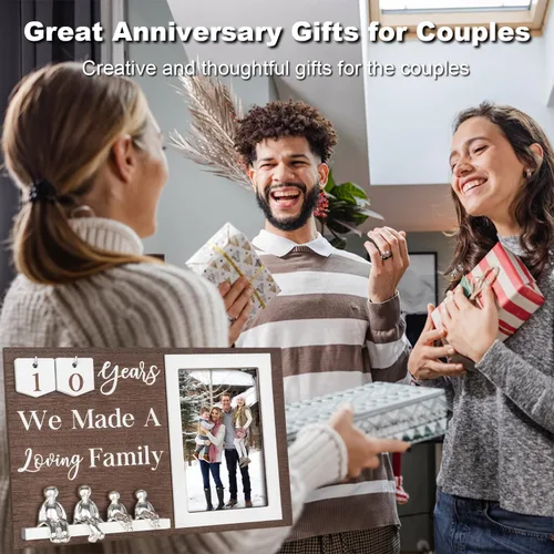 Miniatura 6 de Idea de aniversario de boda para esposa, regalos para todos los aniversarios, regalo de lata de 10 años para parejas, él, su marido, esculturas
