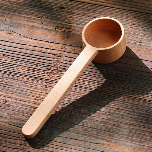 Miniatura 3 de Cuchara de café, cucharas de café, cuchara de café de madera de haya estilo coreano de CISHNOU, medición para granos molidos o té, utensilios de B
