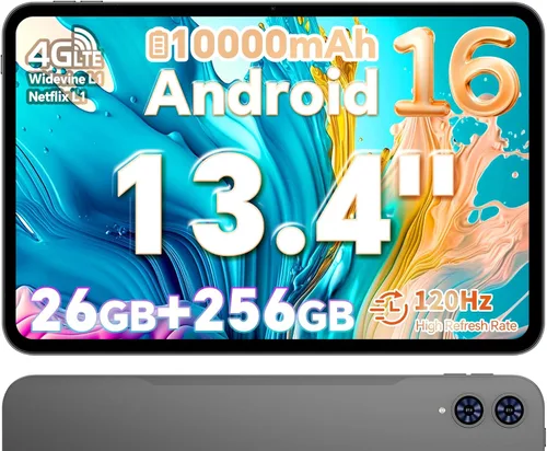 Miniatura 10 de TECLAST Android 16 T65 Tablet grande de 13.4 pulgadas, 20GB+128GB, pantalla IPS de 1920x1200 a 120Hz, procesador Octa-Core de 2.2Ghz, batería