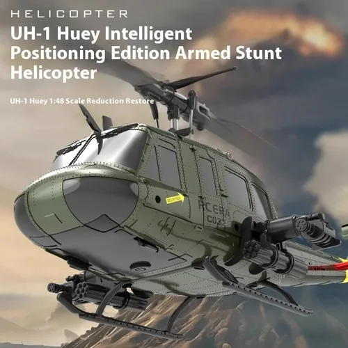 Miniatura 6 de Helicóptero RC 1/48 para adultos, RC ERA C032 UH-1 Huey 2.4G 6CH Gyro estabilizado aeronave de control remoto con retención de altitud y flujo