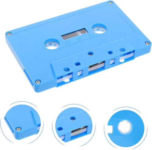 Miniatura 7 de Mikinona 2 cintas de casete vacías retro para decoración de música, casetes de decoración de fiesta, caja de almacenamiento de bricolaje Azul