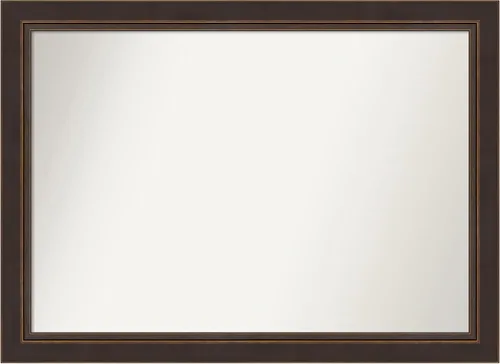 Miniatura 252 de Amanti Art Espejo de baño de bronce para sobre el fregadero, 24 x 24 pulgadas, espejo cuadrado de bronce Lara para tocador, marco de madera